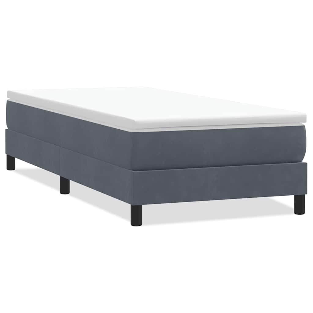 Boxspringbett ohne Matratze Dunkelgrau 100x220 cm Samt