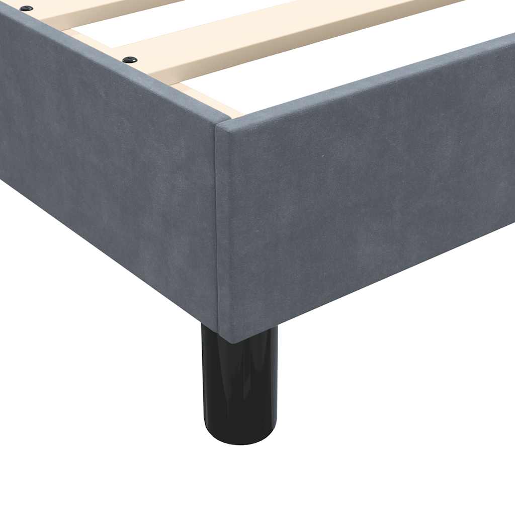 Boxspringbett ohne Matratze Dunkelgrau 100x220 cm Samt