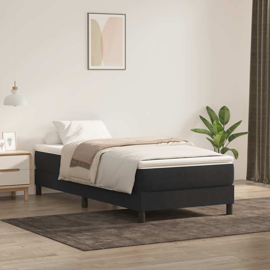 Boxspringbett ohne Matratze Schwarz 100x220 cm Samt
