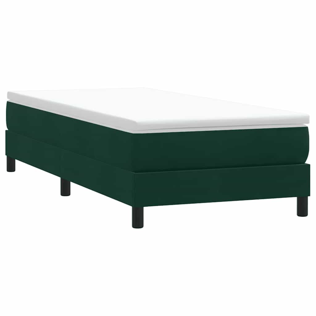 Boxspringbett ohne Matratze Dunkelgrün 100x220 cm Samt