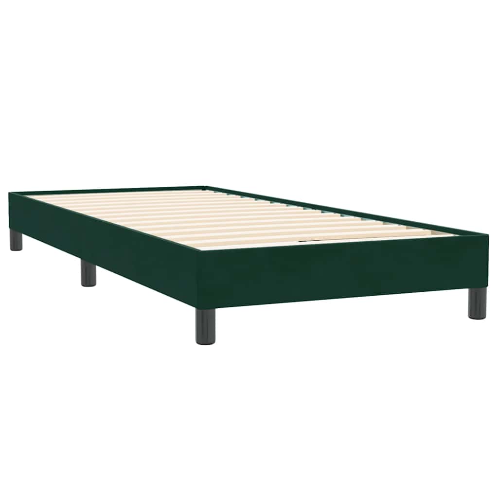 Boxspringbett ohne Matratze Dunkelgrün 100x220 cm Samt