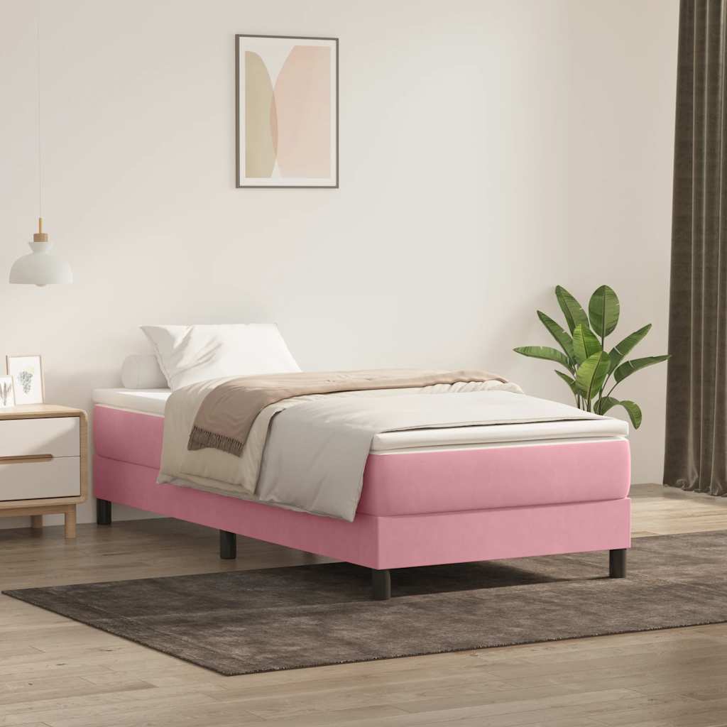 Boxspringbett ohne Matratze Rosa 100x220 cm Samt