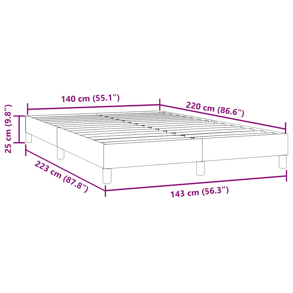 Boxspringbett ohne Matratze Hellgrau 140x220 cm Samt