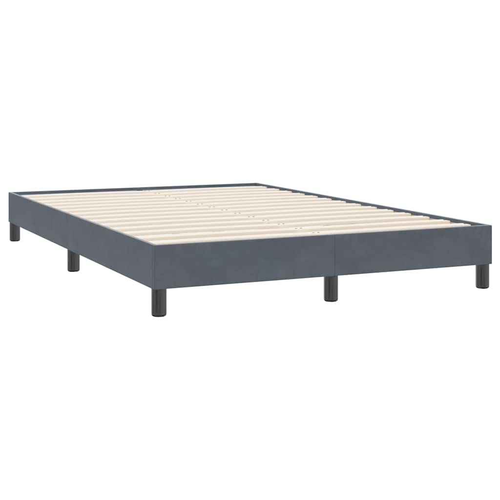 Boxspringbett ohne Matratze Dunkelgrau 140x220 cm Samt