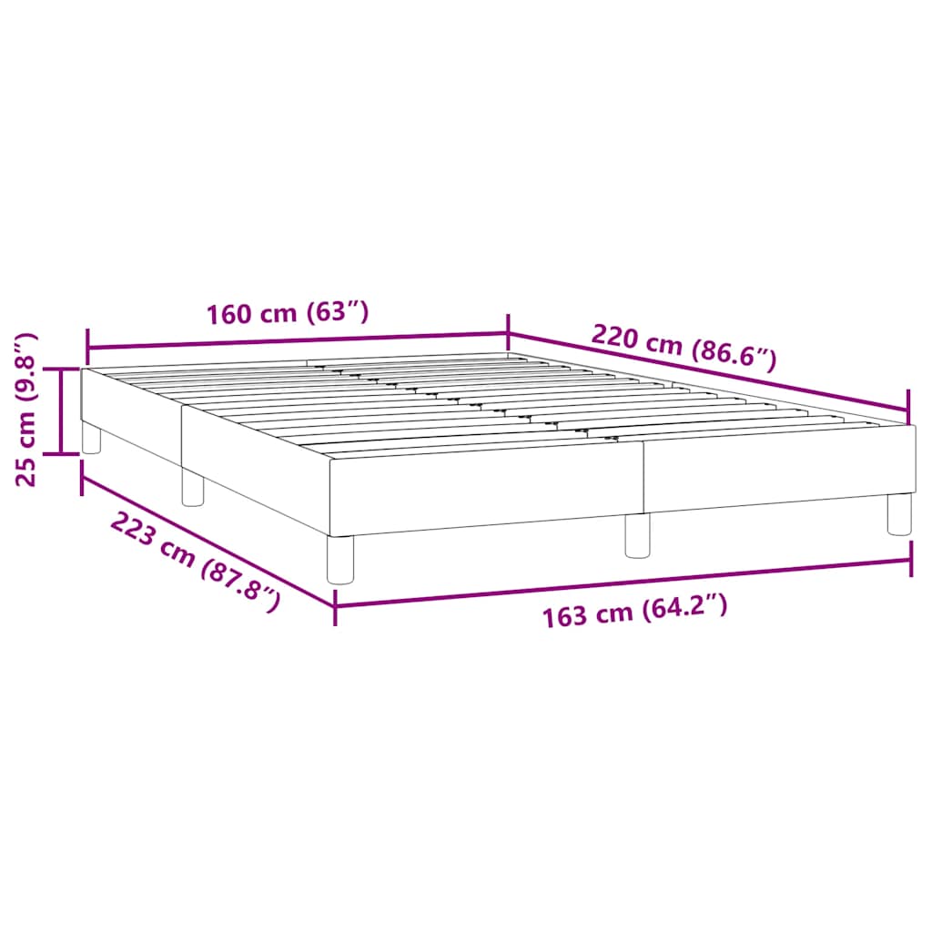 Boxspringbett ohne Matratze Schwarz 160x220 cm Samt