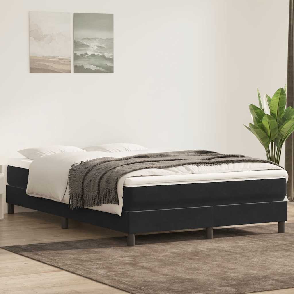 Boxspringbett ohne Matratze Schwarz 160x220 cm Samt