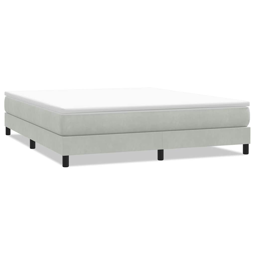 Boxspringbett ohne Matratze Hellgrau 180x220 cm Samt