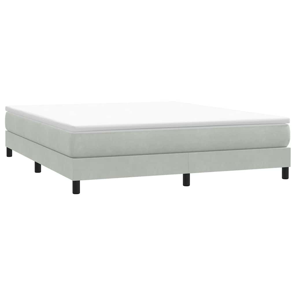 Boxspringbett ohne Matratze Hellgrau 180x220 cm Samt