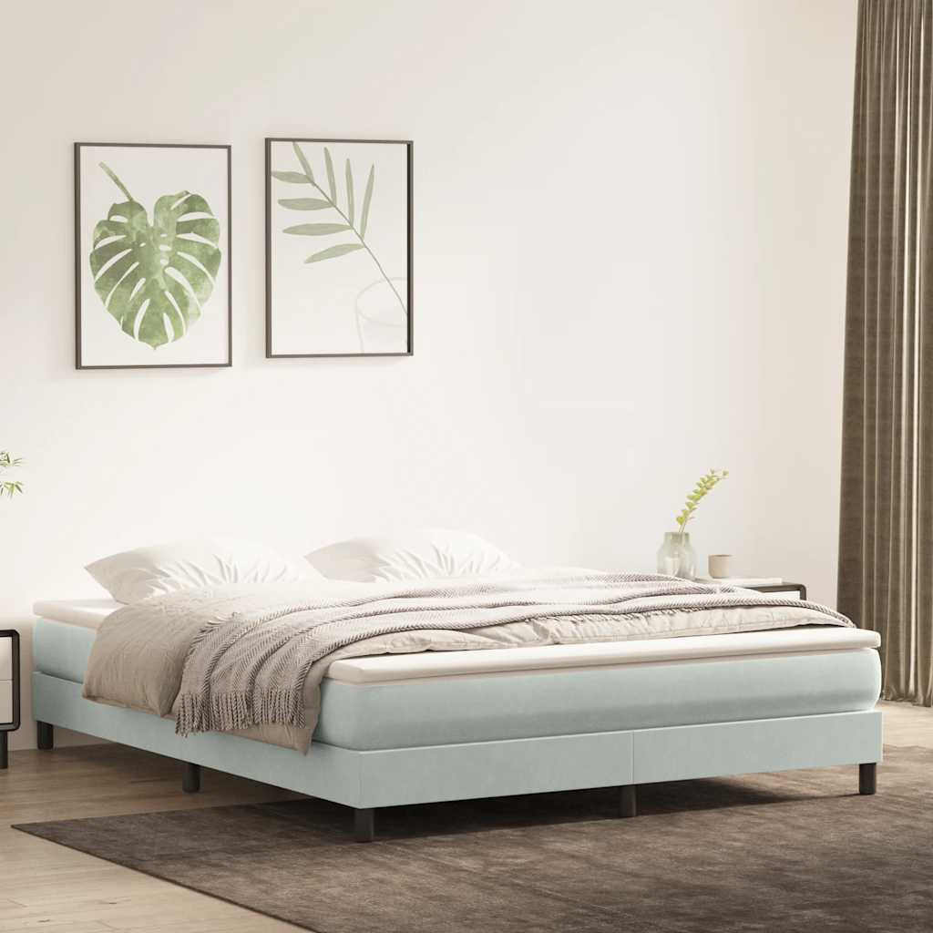 Boxspringbett ohne Matratze Hellgrau 180x220 cm Samt