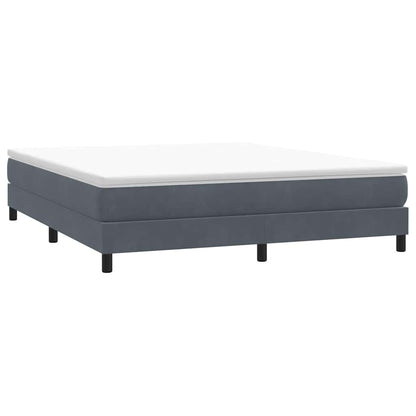 Boxspringbett ohne Matratze Dunkelgrau 180x220 cm Samt