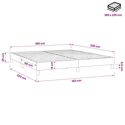 Boxspringbett ohne Matratze Dunkelgrau 180x220 cm Samt