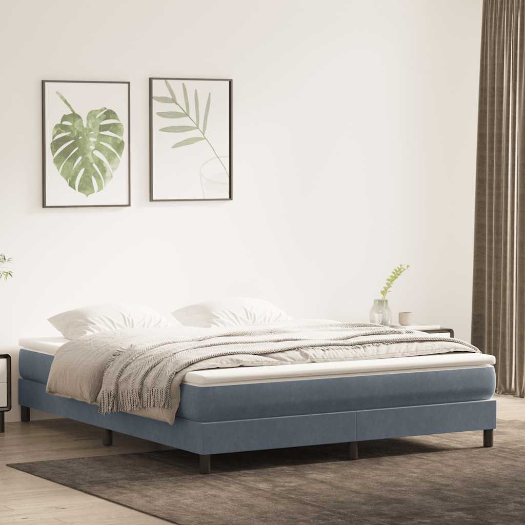 Boxspringbett ohne Matratze Dunkelgrau 180x220 cm Samt