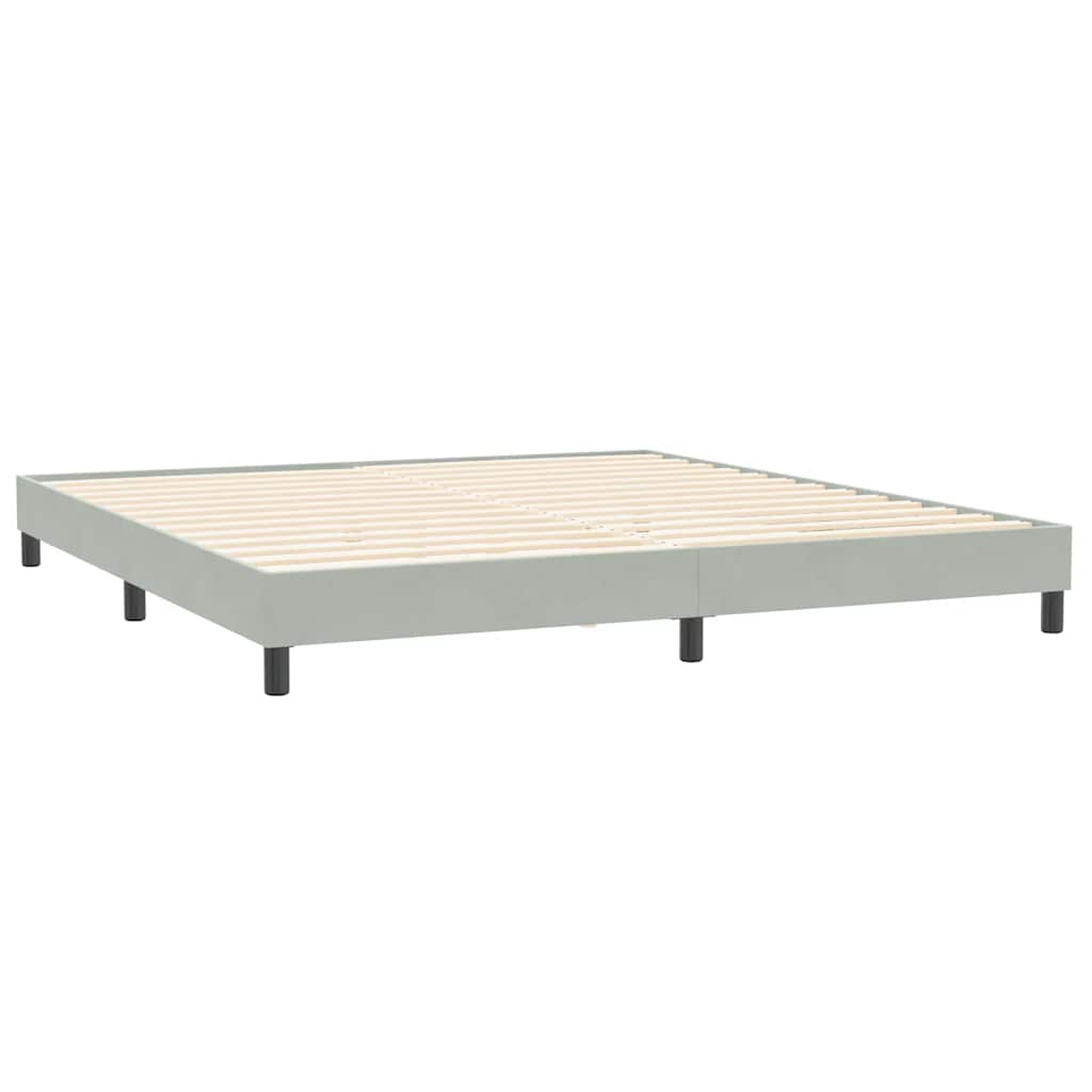 Boxspringbett ohne Matratze Hellgrau 200x220 cm Samt