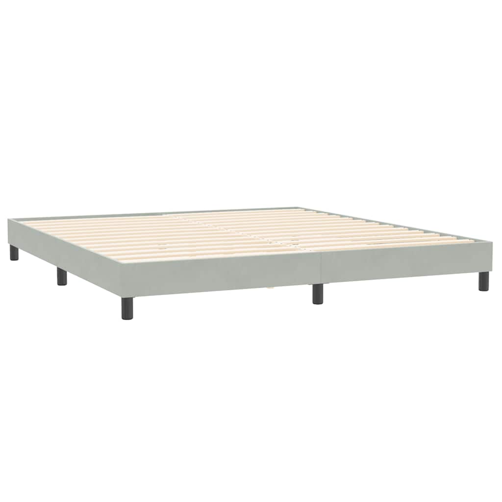 Boxspringbett ohne Matratze Hellgrau 200x220 cm Samt