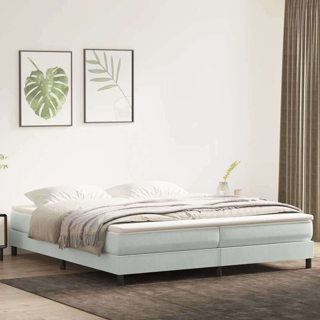 Boxspringbett ohne Matratze Hellgrau 200x220 cm Samt