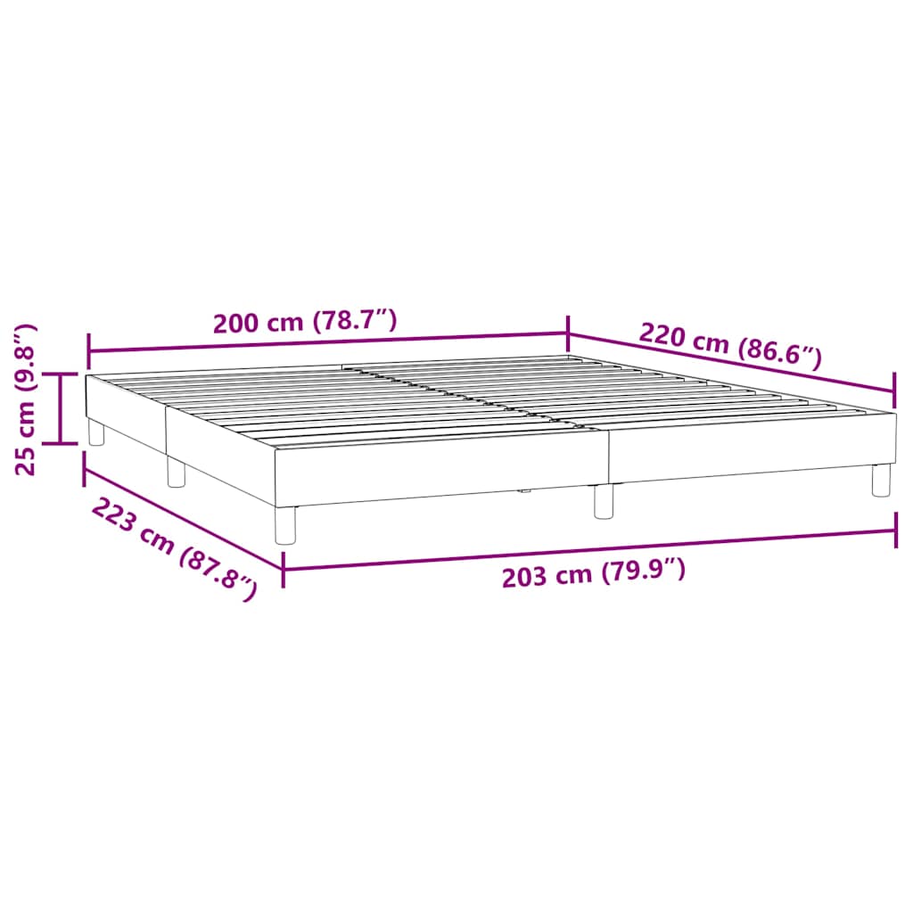 Boxspringbett ohne Matratze Dunkelgrau 200x220 cm Samt
