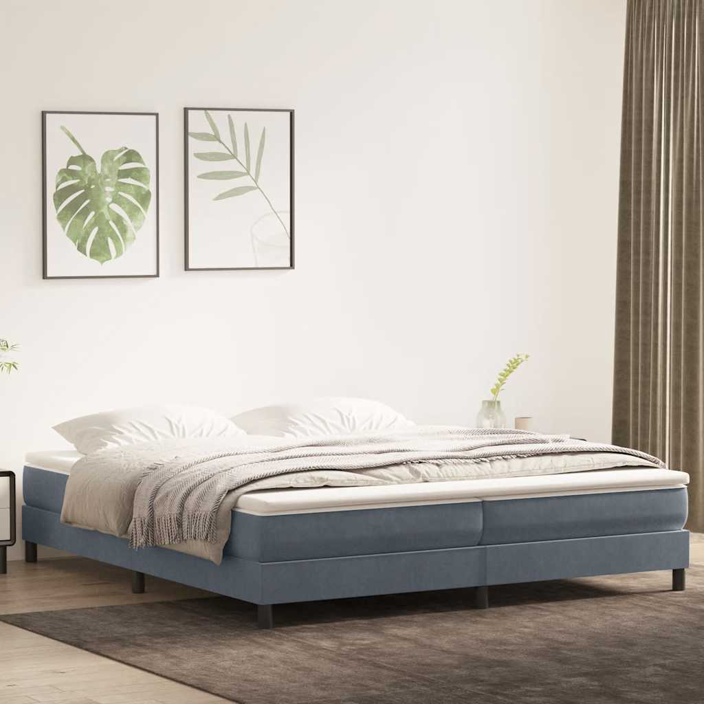 Boxspringbett ohne Matratze Dunkelgrau 200x220 cm Samt