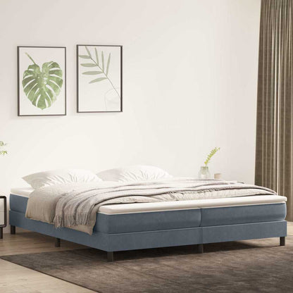 Boxspringbett ohne Matratze Dunkelgrau 200x220 cm Samt