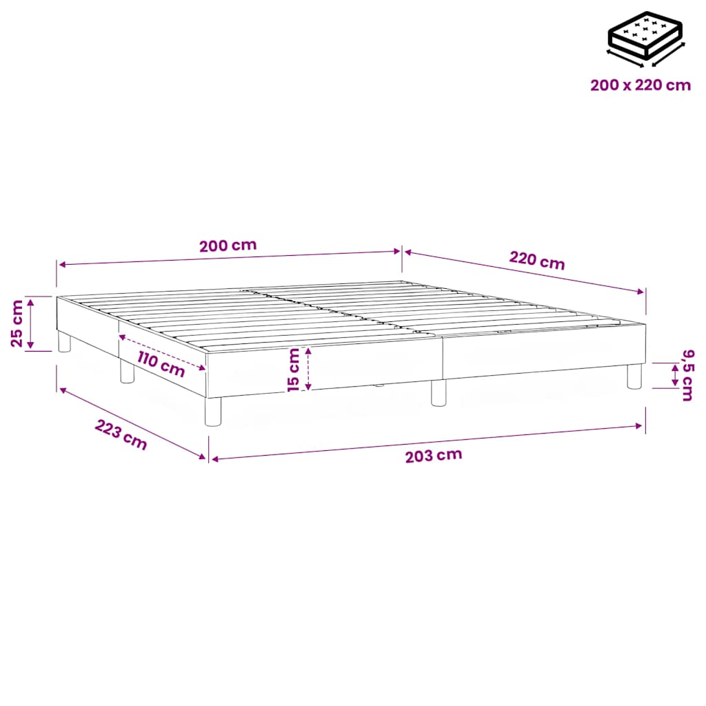 Boxspringbett ohne Matratze Rosa 200x220 cm Samt