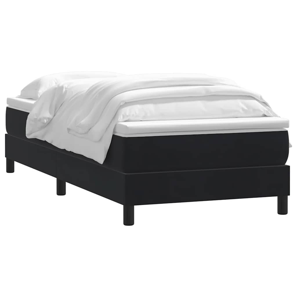 Boxspringbett mit Matratze Schwarz 80x210 cm Samt