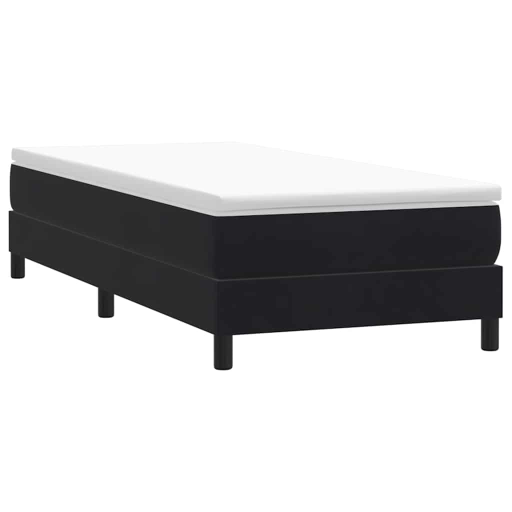 Boxspringbett mit Matratze Schwarz 80x210 cm Samt