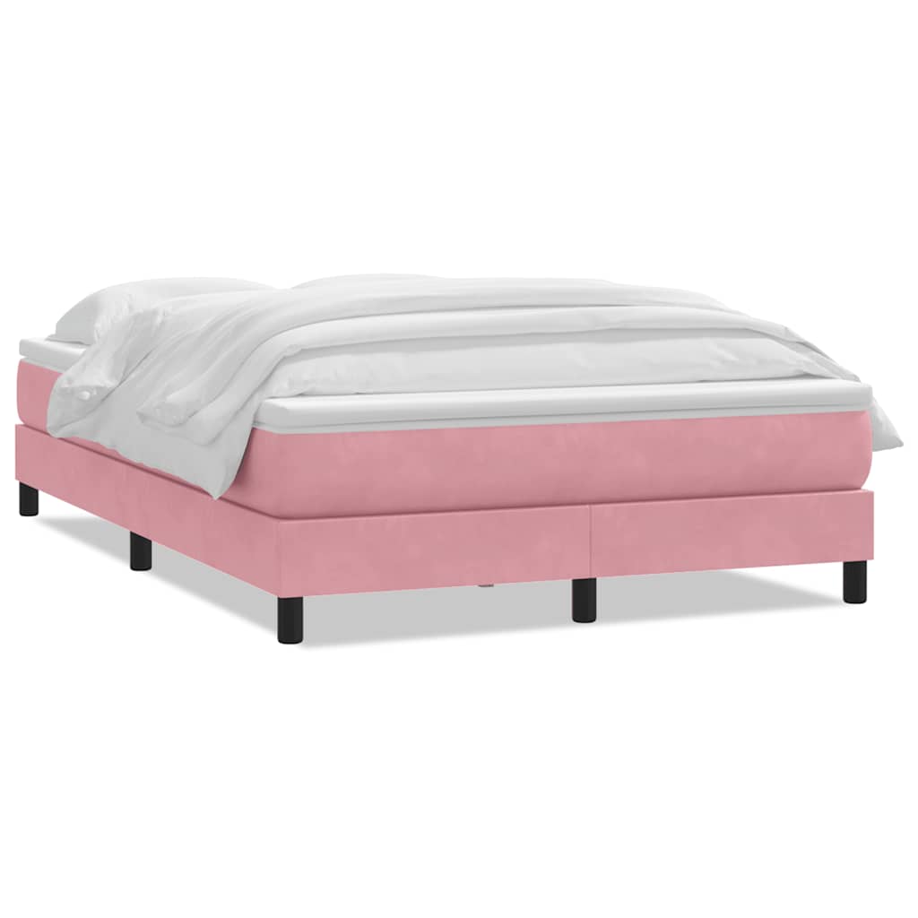 Boxspringbett mit Matratze Rosa 140x210 cm Samt