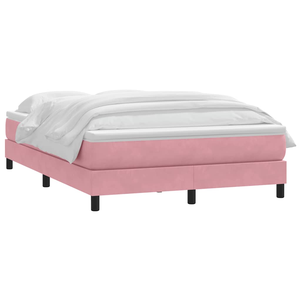 Boxspringbett mit Matratze Rosa 140x210 cm Samt