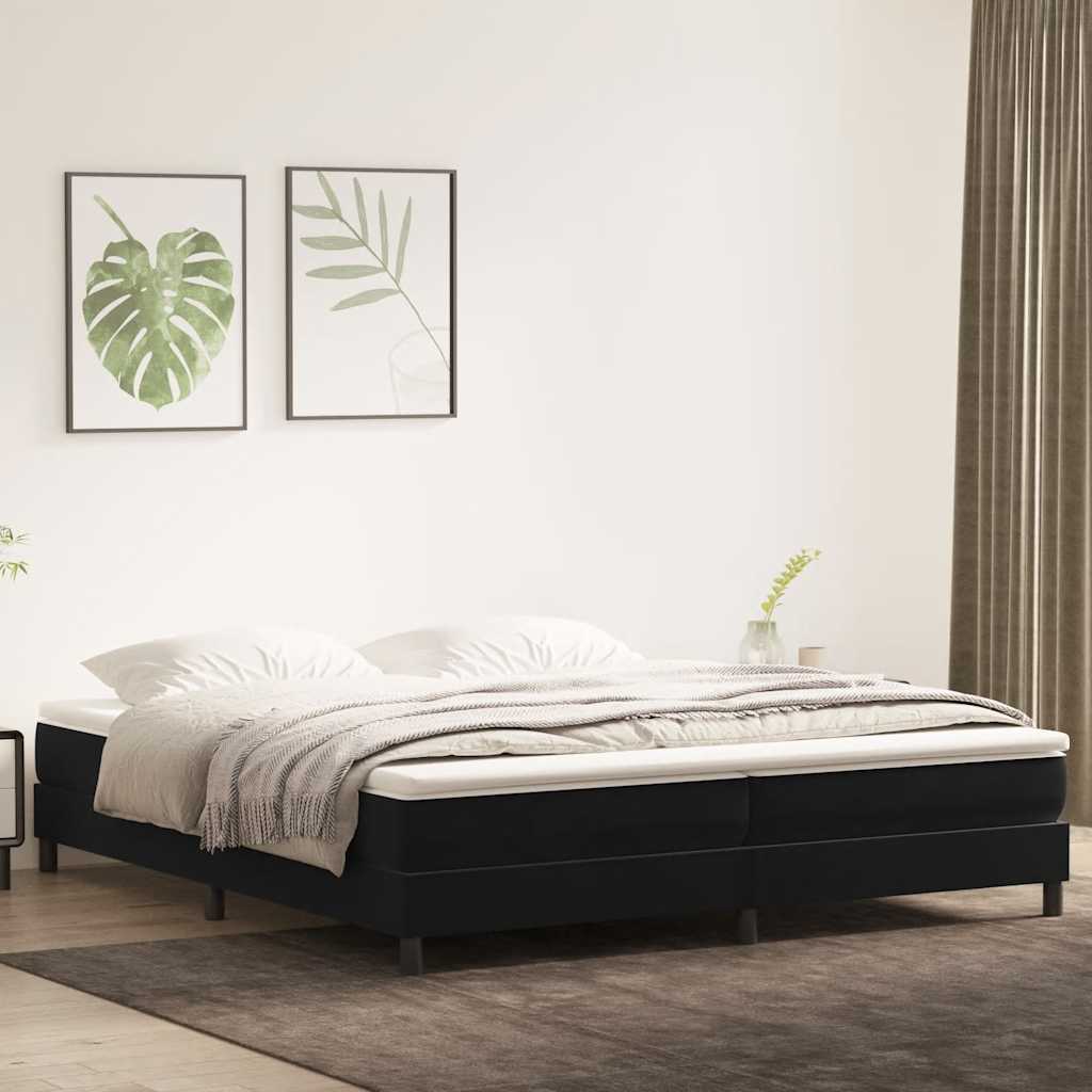Boxspringbett mit Matratze Schwarz 200x210 cm Samt