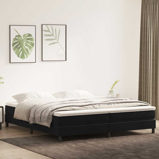 Boxspringbett mit Matratze Schwarz 200x210 cm Samt