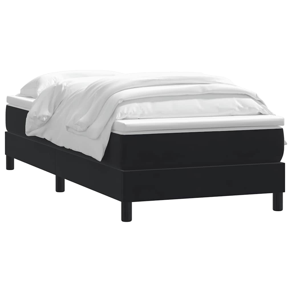 Boxspringbett mit Matratze Schwarz 80x220 cm Samt