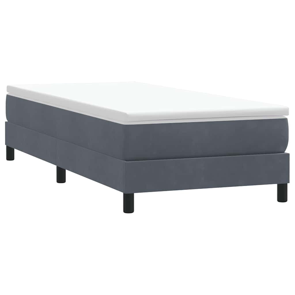 Boxspringbett mit Matratze Dunkelgrau 100x220 cm Samt