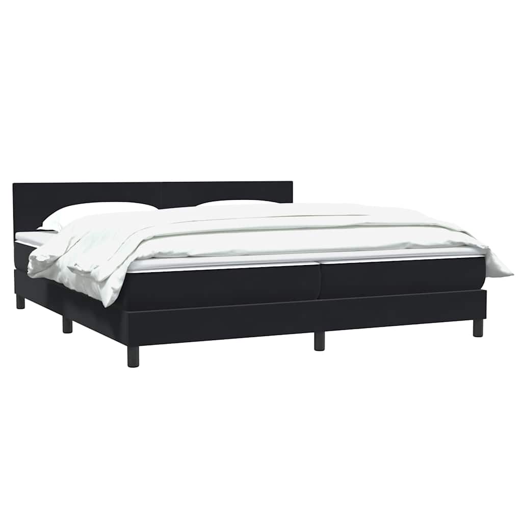 Boxspringbett mit Matratze Schwarz 200x210 cm Samt