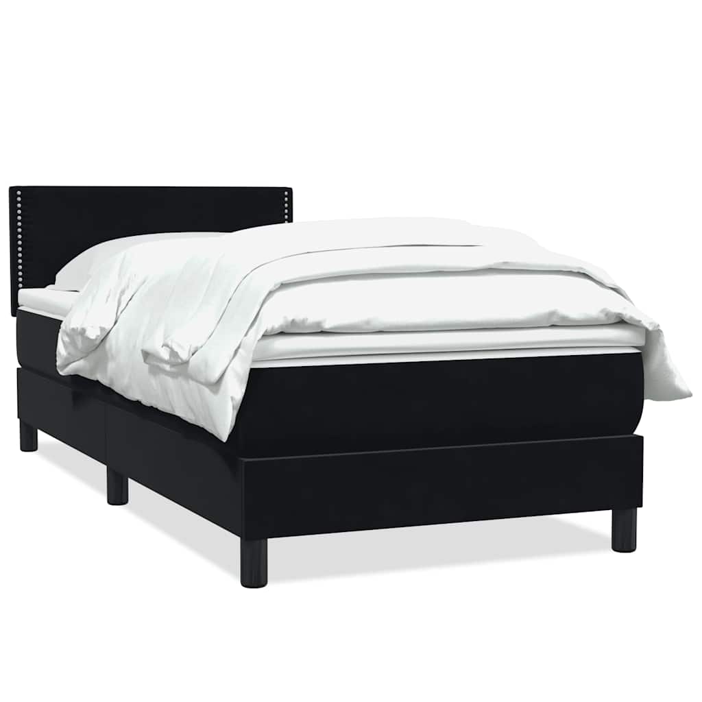 Boxspringbett mit Matratze Schwarz 80x210 cm Samt