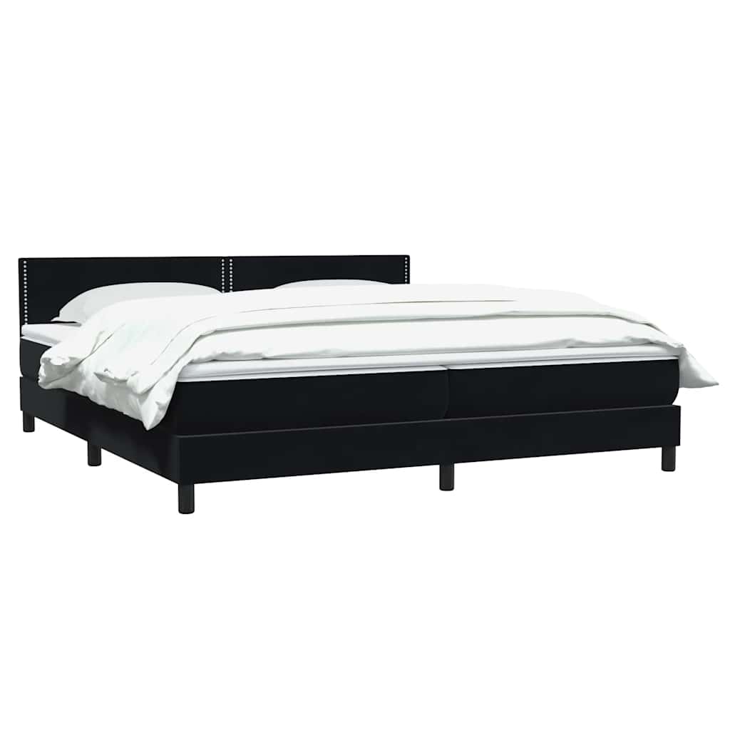 Boxspringbett mit Matratze Schwarz 200x210 cm Samt