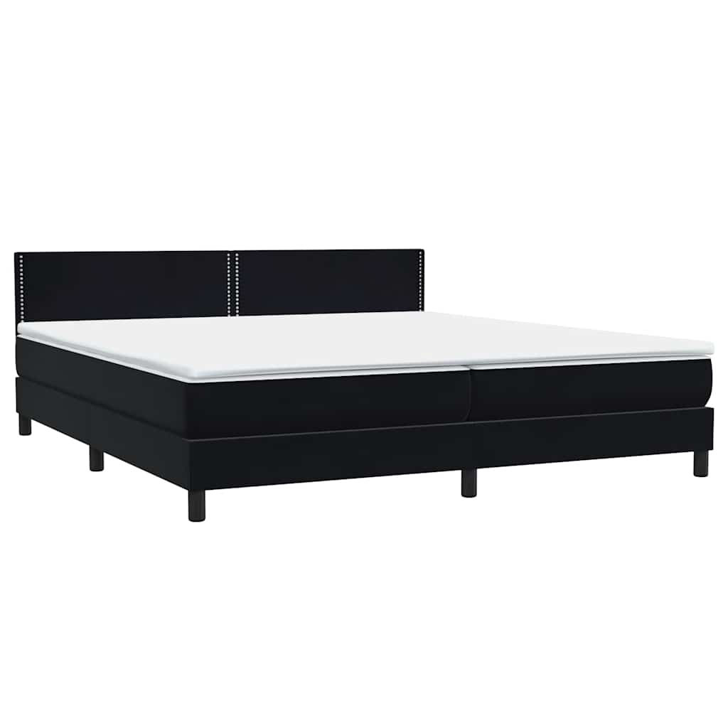 Boxspringbett mit Matratze Schwarz 200x210 cm Samt