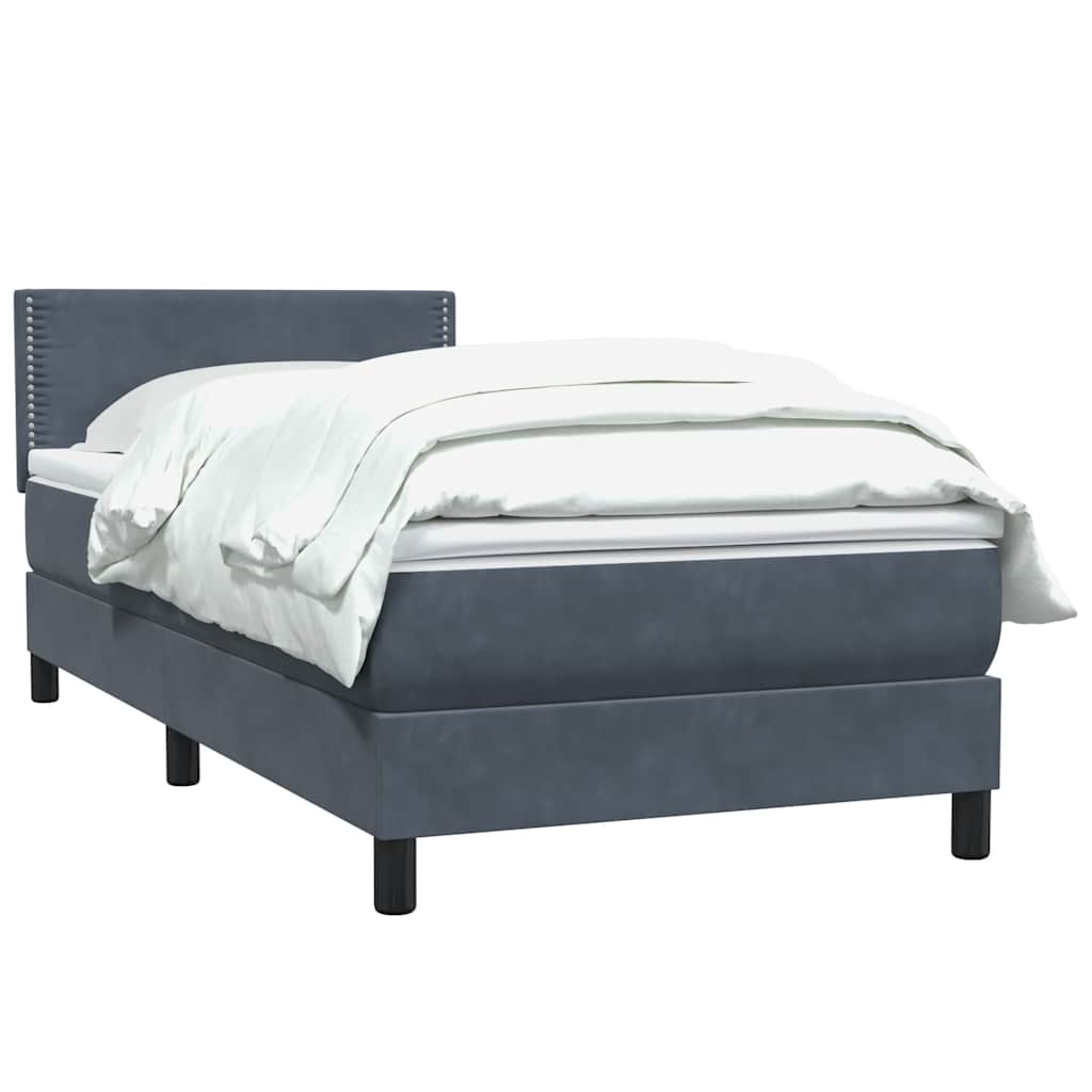Boxspringbett mit Matratze Dunkelgrau 100x220 cm Samt