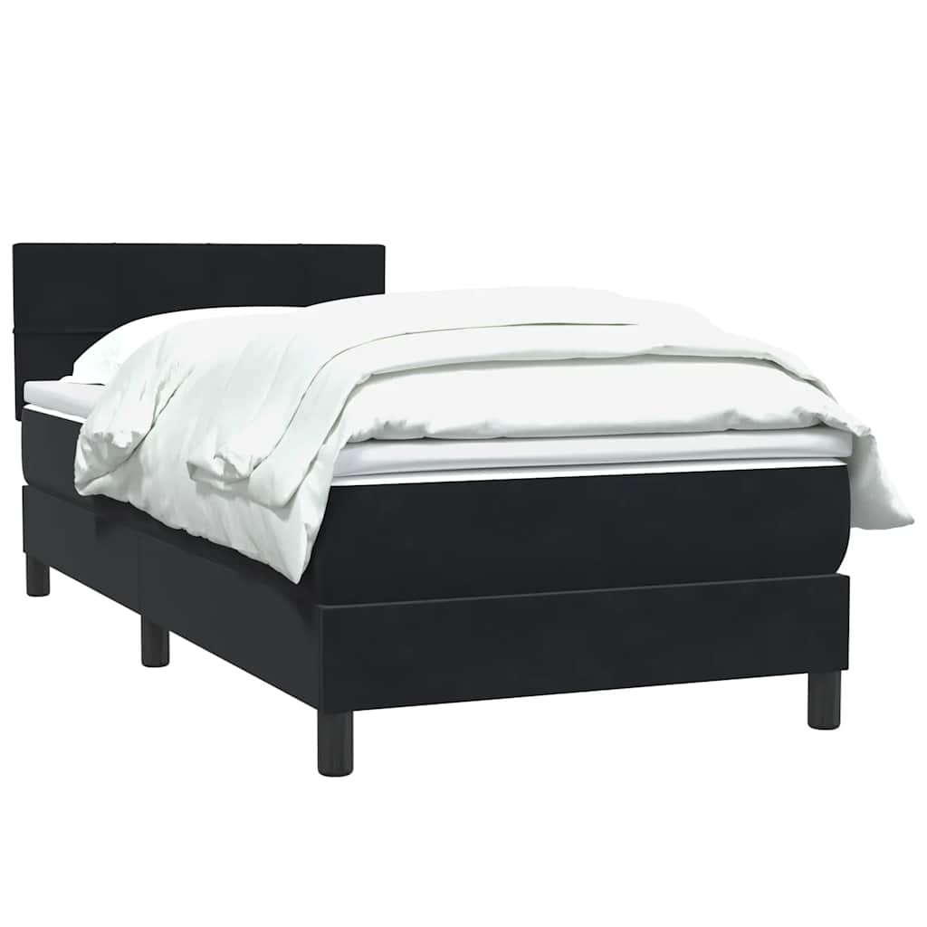 Boxspringbett mit Matratze Schwarz 80x210 cm Samt