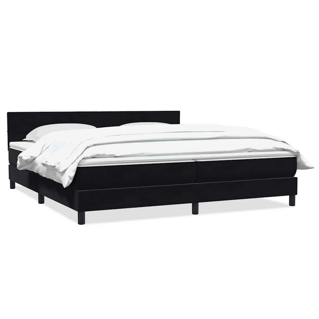 Boxspringbett mit Matratze Schwarz 200x210 cm Samt