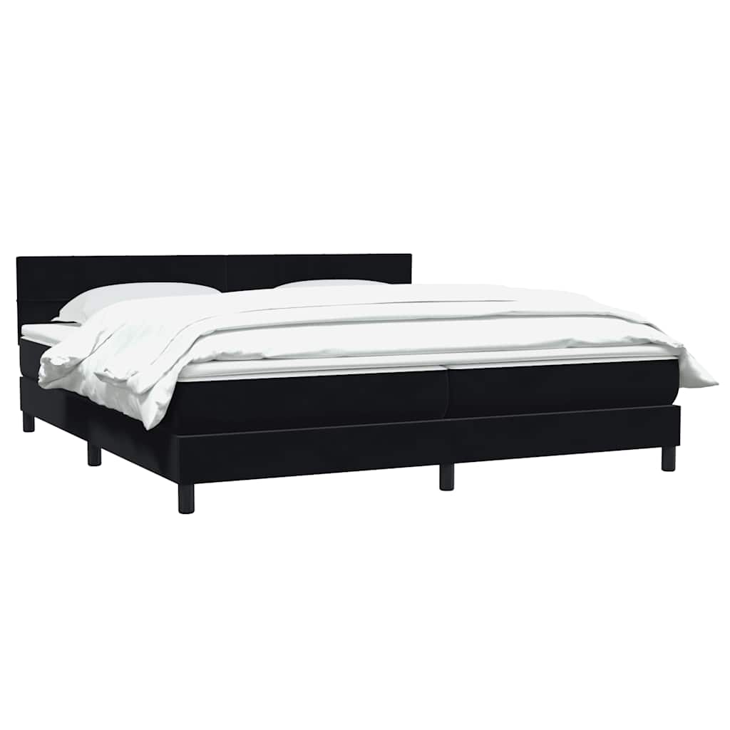 Boxspringbett mit Matratze Schwarz 200x210 cm Samt