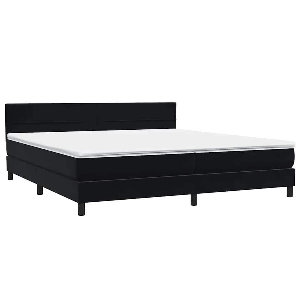 Boxspringbett mit Matratze Schwarz 200x210 cm Samt
