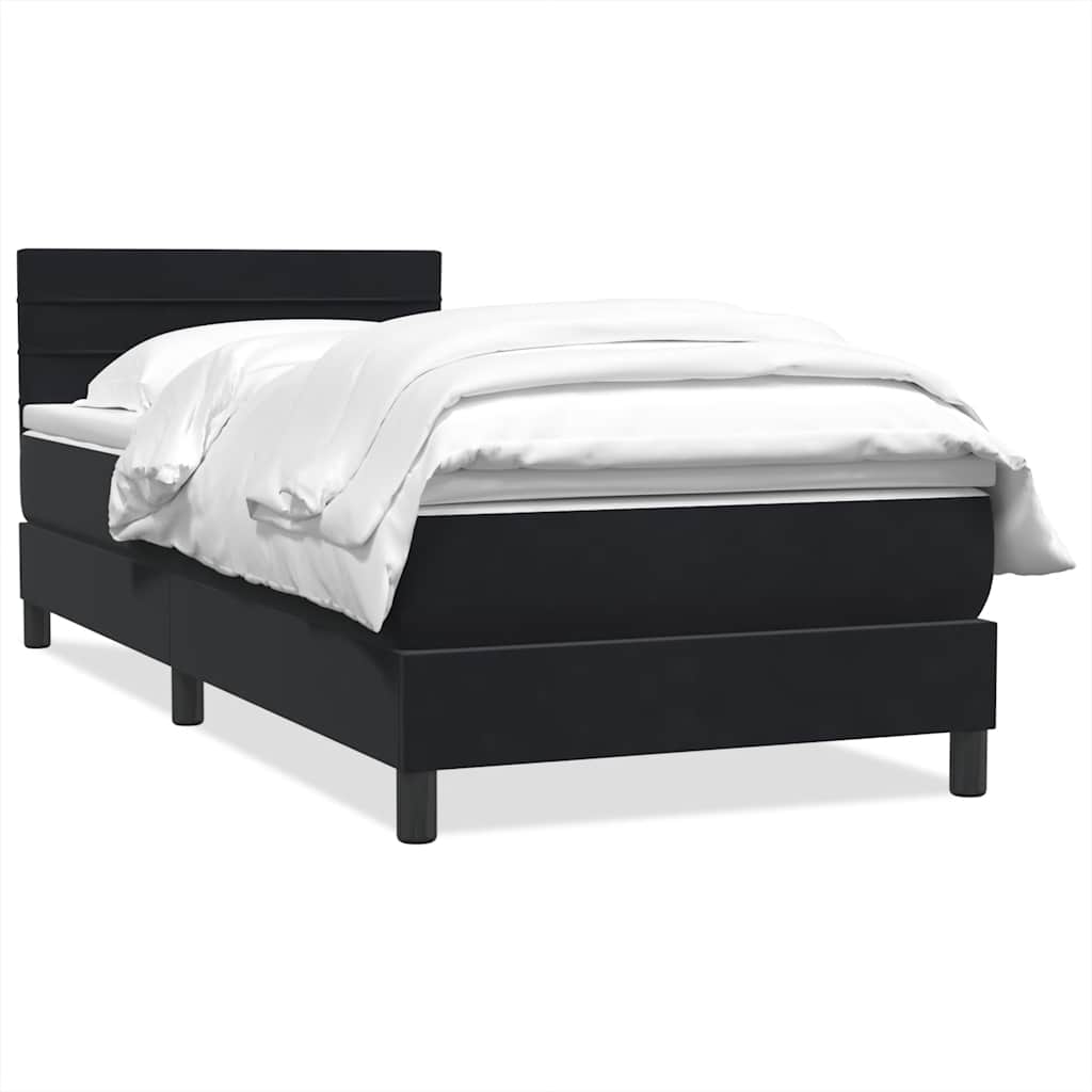 Boxspringbett mit Matratze Schwarz 80x210 cm Samt