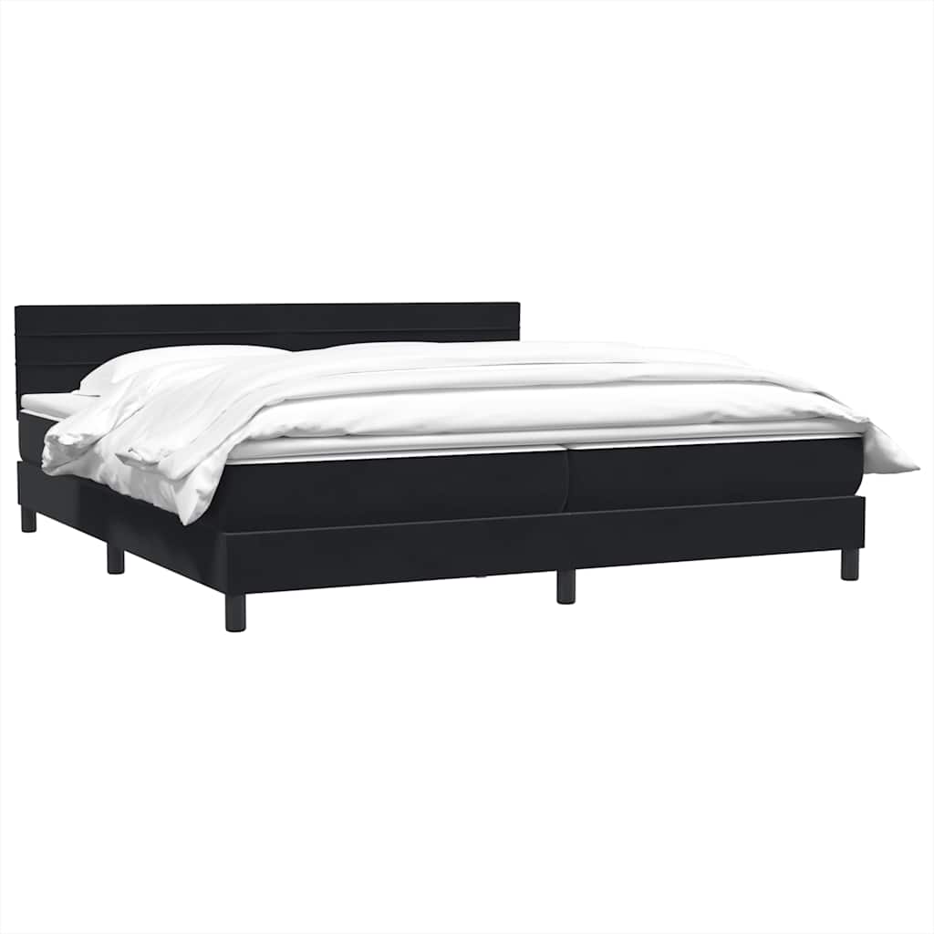 Boxspringbett mit Matratze Schwarz 200x210 cm Samt