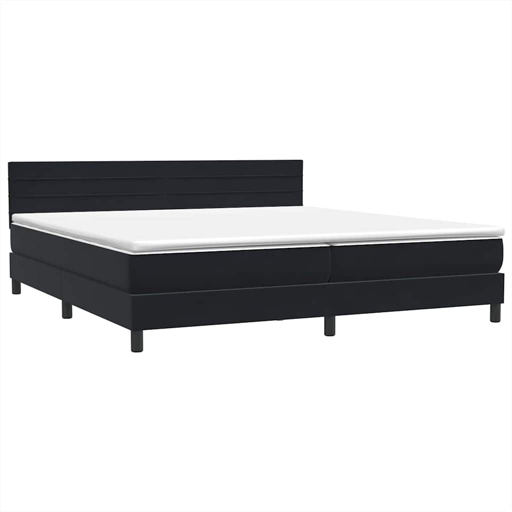 Boxspringbett mit Matratze Schwarz 200x210 cm Samt