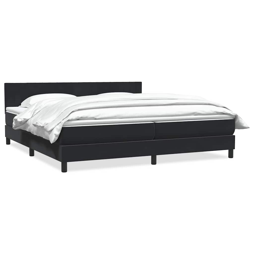 Boxspringbett mit Matratze Schwarz 200x210 cm Samt