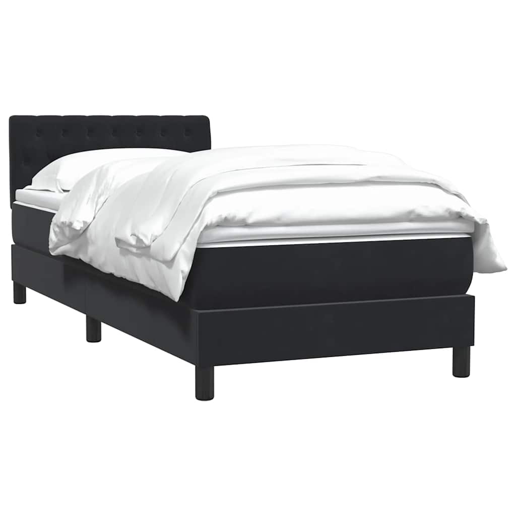 Boxspringbett mit Matratze Schwarz 80x210 cm Samt