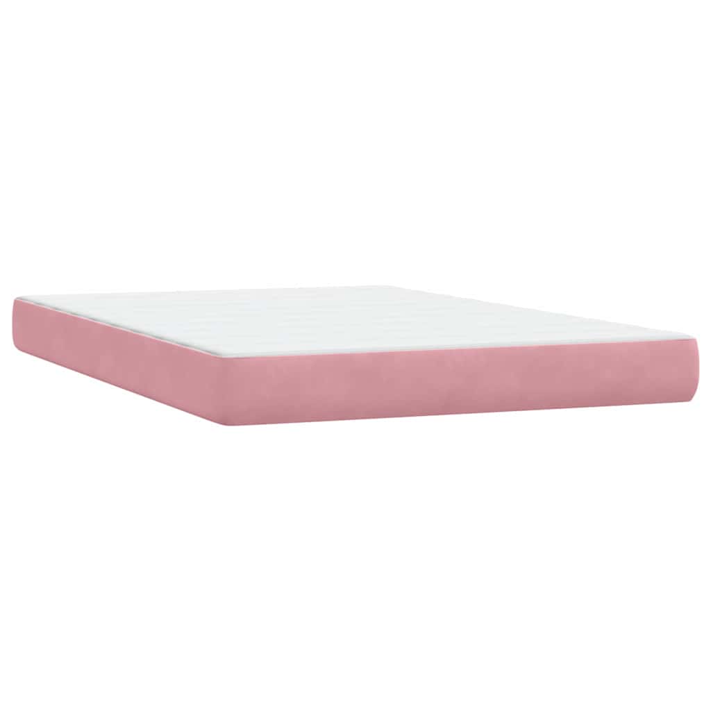 Boxspringbett mit Matratze Rosa 140x210 cm Samt