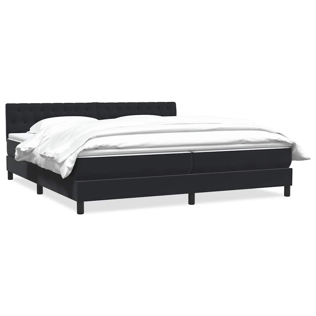 Boxspringbett mit Matratze Schwarz 200x210 cm Samt