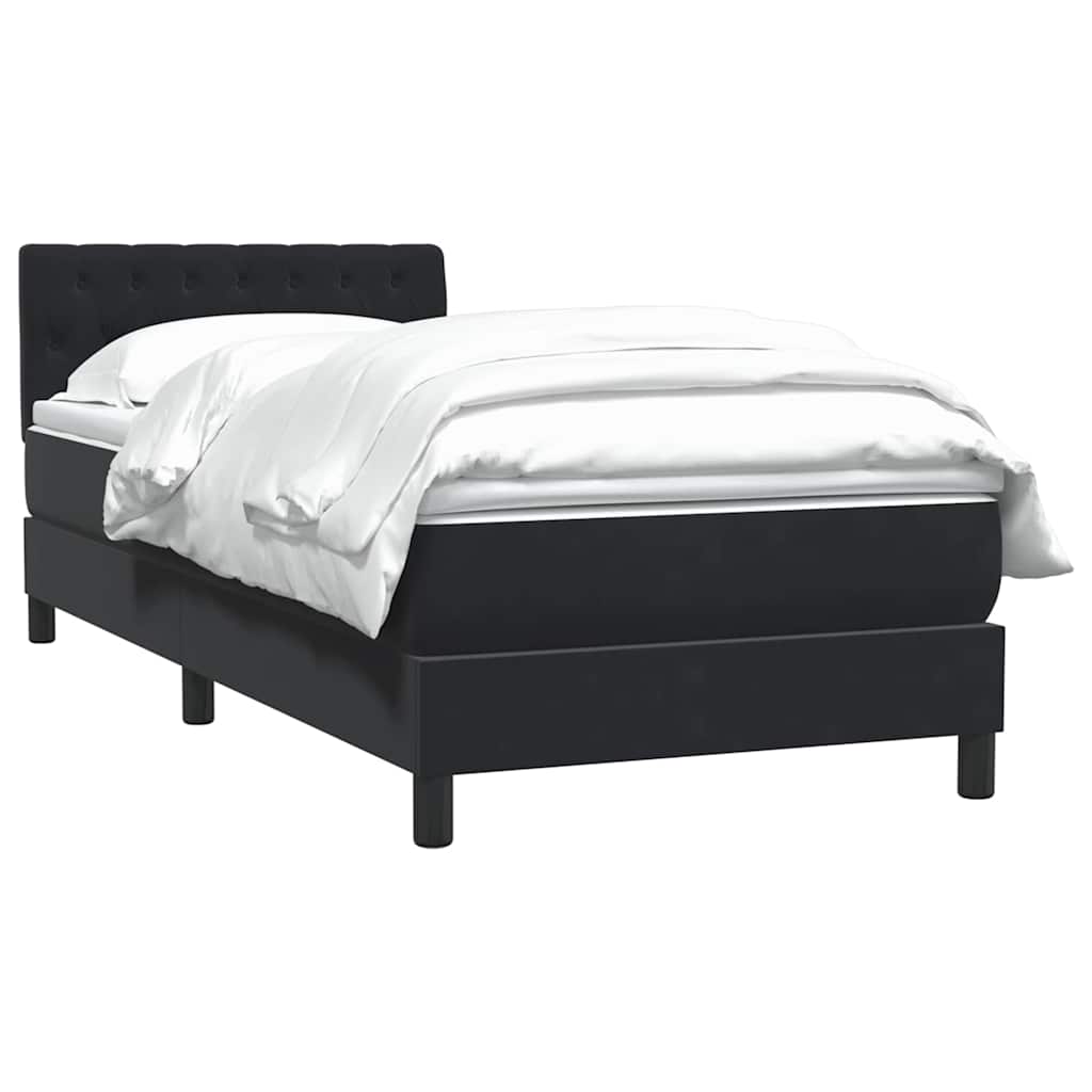 Boxspringbett mit Matratze Schwarz 80x220 cm Samt