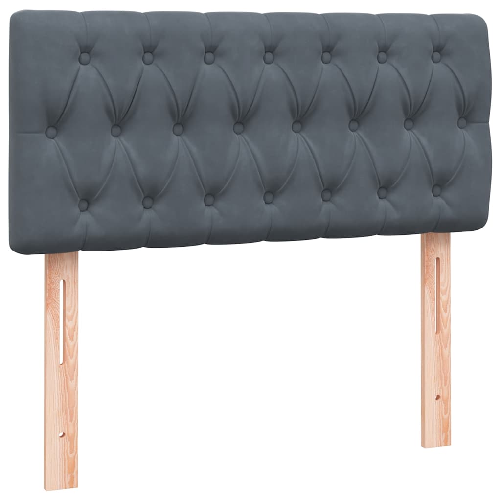 Boxspringbett mit Matratze Dunkelgrau 100x220 cm Samt