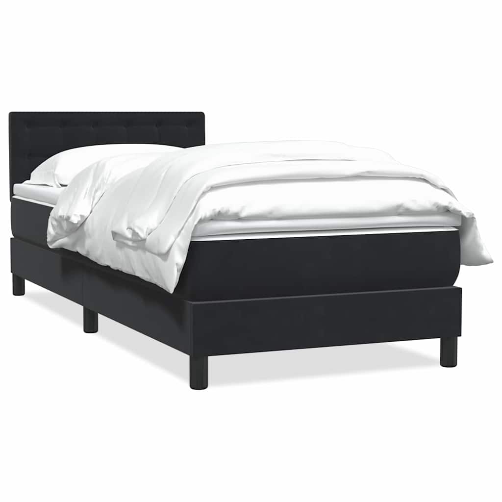 Boxspringbett mit Matratze Schwarz 80x210 cm Samt